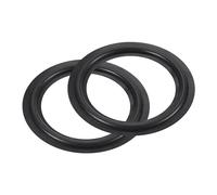 QUARKZMAN Caoutchouc Haut-Parleur Mousse Bord Encercler Anneaux 5 Pouce 82mm x 125mm Perforé Caisson Basse Anneaux Remplacement Pièces pour Haut-Parleur Réparation ou DIY Noir 2 pcs