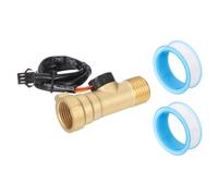 QUARKZMAN Capteur De Débit D'Eau Liquide À Effet Hall G1/2", Débitmètre D'Eau En Laiton Avec Ruban PTFE, Capteur À Effet Hall Pour Chauffages, Ton Laiton, 1-30L/min YF-B8