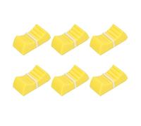 QUARKZMAN Capuchons de curseur 6 Pièces 8x1.2mm Jaune et Blanc | Bouton poussoir de curseur plat, bouton d'arbre de potentiomètre, pour console de son et contrôle d'éclairage