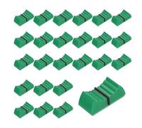 QUARKZMAN Capuchons de Fader 24 Pièces Trous 4x0,9mm Vert et Noir | Bouton poussoir plat de remplacement pour arbre potentiomètre curseur droit, pour console son, mixeur et contrôle éclairage