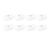 QUARKZMAN Carré Tubes, 20pcs 20 x 40mm - PP Chaise Housse avec M8 Filetage, Fileté Insert pour Meuble Pieds, Réglable Jambe Prise Chaise Tuyau Extrémité Bouchons (Blanc)