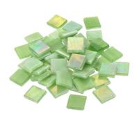 QUARKZMAN Carreaux de Mosaïque, Micro Carreaux de Mosaïque en Verre Miniature Bricolage Loisirs Créatifs Faits à la Main Matériau de l'Artisanat en Pierre Libre (Vert 50 pcs)