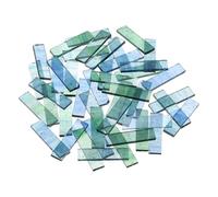 QUARKZMAN Carreaux De Mosaïque Rectangulaires Bandes De Vitrail Transparent, 1.57" x 0.4" Pièces De Verre Bleu Eau Transparent 200g/7.05 oz Fournitures Pour Création De Mosaïques