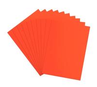 QUARKZMAN Carte Fluorescente 10 Feuilles Carton Néon naturel 8"x6" 250gsm Papier Fluorescent Noir Lumière Imprimable pour Fournitures de Fantôme pour Fête Piste de Danse, Orange Rouge
