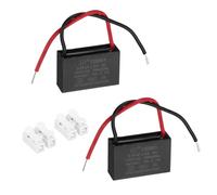 QUARKZMAN CBB61 Condensateur 0.47uf 450V AC 2 Fils Condensateur Ventilateur Plafond Remplacement par Borniers pour Moteur de Pompe, Générateur ou Souffleur, 2Pcs, 37x22.5x12mm