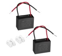 QUARKZMAN CBB61 Condensateur 3.5uf 450V AC 2 Fils Condensateur Ventilateur Plafond Remplacement par Borniers pour Moteur de Pompe, Générateur ou Souffleur, 2Pcs, 37.5x28.5x18mm