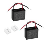 QUARKZMAN CBB61 Condensateur 4uf 450V AC 2 Fils Condensateur Ventilateur Plafond Remplacement par Borniers pour Moteur de Pompe, Générateur ou Souffleur, 2Pcs, 38x31x19.5mm