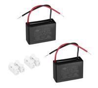 QUARKZMAN CBB61 Condensateur 6uf 450V AC 2 Fils Condensateur Ventilateur Plafond Remplacement par Borniers pour Moteur de Pompe, Générateur ou Souffleur, 2Pcs, 47x32x19mm