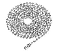 QUARKZMAN Chaine A Billes En Acier Inoxydable 2.0mm Longueur 31.5" 316L Perles Rondes Collier Chien Charniere Avec Femmes Fabrication Bijoux Bracelets Porte-Cles, Argent