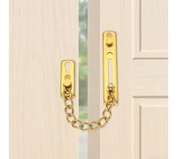 QUARKZMAN Chaîne De Sécurité Pour Porte, Verrou Anti-Vol En Acier Inoxydable 304, Sécurité Pour Porte D'Entrée Avec Ressort Et Adhésif Pour Maison, Chambre, Hôtel, Sécurité D'Armoire, Or