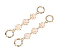QUARKZMAN Chaîne d'Extension de Sac 2 Pièces Métal Blanc Patte de Chat | Extension de Sangle, Boucle Ronde, Charme de Sac, Remplacement Décoratif pour Sac à Main, Portefeuille, Sac en Bandoulière
