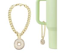 QUARKZMAN Charme Lettre Pour Stanley Tumbler Cup, Accessoire Mignon Lettre O Initiale Bulle Charme Nom ID Avec Strass Pailleté Pour Tumbler Ou Autres Tasses À Eau Avec Poignée Pour Femmes,