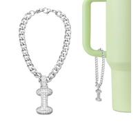 QUARKZMAN Charme Lettre Pour Stanley Tumbler Cup, Accessoires Mignons À Bulles Charme Initial Lettre I Nom Identification Avec Strass Pailleté Pour Tumbler Ou Autres Tasses À Eau Avec