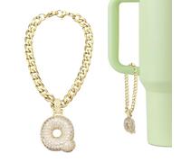 QUARKZMAN Charme Lettre Pour Stanley Tumbler Cup, Accessoires Mignons À Bulles Charme Initial Q Avec Strass Pailleté Pour Tumblers Ou Autres Tasses À Poignée Pour Femmes, Or