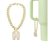 QUARKZMAN Charme Lettre Pour Stanley Tumbler Cup, Accessoires Mignons À Bulles Charme Lettre H Initiale Identifiant Nom Avec Strass Pailleté Pour Tumbler Ou Autres Tasses À Eau Avec Poignée