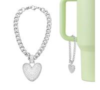 QUARKZMAN Charme Lettre Pour Stanley Tumbler Cup, Accessoires Mignons À Initiale V Charme Lettre Bulle Nom ID Avec Strass Pailleté Pour Tumbler Ou Autres Tasses À Eau Avec Poignée Pour