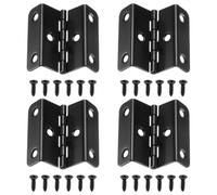 QUARKZMAN Charnière à quatre plis 41x12mm 4 Pièces Fer Noir Rétro | Charnière de coffre pliante, avec vis, pour armoire, placard, boîtes à joyaux, 6 trous de montage