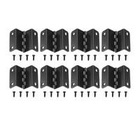 QUARKZMAN Charnière à quatre plis 41x15mm Fer Noir Rétro 8 pièces | Charnière de coffre avec vis pour porte d'armoire en bois, garde-robe, boîte à joyaux, 4 trous de montage