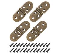 QUARKZMAN Charnière De Table Pliante, 4pcs Fer 270 Degré Bord Arrondi Charnière De Machine À Coudre Plateau De Majordome Avec Vis Pour Meuble Tiroir Porte Armoire (Bronze, 3.2 x 1.2inch)