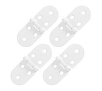 QUARKZMAN Charnière de Table Pliante, Lot de 4 Charnières en Fer à 270 Degrés avec Bord Arrondi pour Table de Machine à Coudre, Plateau de Service (Blanc, 3,2 x 1,2 Pouces)