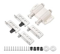 QUARKZMAN Charnière Pivotante, 40 x 18 mm Charnière De Porte À Axe Dissimulé En Fer Robustes Avec Double Tête Aimantée Et Kit De Bague Pour Meubles Armoires Portes En Bois, Argent