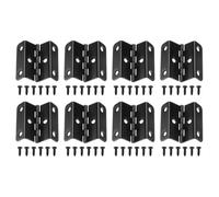 QUARKZMAN Charnière pliante 4 plis 41x12mm 8 pièces Fer Noir Rétro | Charnière de coffre avec 6 trous de montage et vis, pour porte d'armoire en bois, garde-robe, boîtes à joyaux