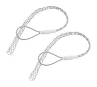 QUARKZMAN Chaussette de Traction de Câble pour 15-20mm Câble(Blanc) 39cm Extracteur de Treillis Métallique, Poignées à Tête Unique, Fil d'Acier Galvanisé, Couverture de Filet Lisse, 2 Pcs