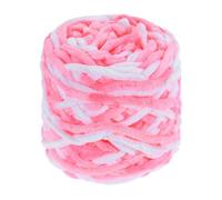 QUARKZMAN Chenille Chunky Yarn, 100g/3.5oz Plush Bulky Thick Fluffy Polyester Yarn pour Crochet DIY, Soft Velvet Blanket pour Sweater Hand Knit Crocheting (Pink/White, 45 M/49 Yards)
