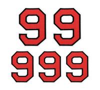 QUARKZMAN Chenille Number Patches 4.5"/3.1" Number 9 Iron On Embroidered Patch Sew On Letter Stickers Applique Pour Repairing Clothing Jeans Shoes Hats DIY(Red, Pack Of 5)