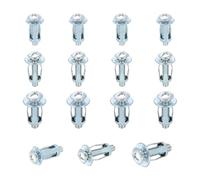 QUARKZMAN Chevilles Creuses En Acier, 15Pcs M4 M5 M6 Fixations Pour Placo, Molly Bolt Pour Plaque De Platre, Briques, Portes En Bois, Metal Fin, Beton, Maconnerie, Argent