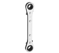 QUARKZMAN Clé à cliquet réversible double boîte 4 en 1 10x12x13x14mm en acier CR-V 180 degrés Métrique Double tête 12 points 24 dents Clé à douille à cliquet réglable,