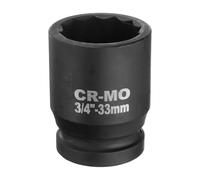 QUARKZMAN Clé à Douille à Chocs 12 Points de 3/4 Pouce 33mm Métrique Douille D'Écrou de Broche de Moyeu de Conducteur de Douille pour Réparation Automobile Facile à Enlever