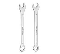 QUARKZMAN Clé Plate Lot de 2 Clés Mixtes Fines de 6 mm, Coudées à 6 Pans et à Fourche Coudée à 15°, en Acier Inoxydable 30Cr13, Polies et Trempées, pour Réparation Automobile