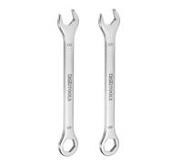 QUARKZMAN Clé Plate Lot de 2 Clés Mixtes Fines de 8 mm, Coudées à 6 Pans et à Fourche Coudée à 15°, en Acier Inoxydable 30Cr13, Polies et Trempées, pour Réparations Automobiles