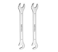 QUARKZMAN Clé Plate Lot de 2 Clés Plates Ultra-Fines de 6 mm, Doubles Clés Plates Métriques Acier Inoxydable 30Cr13, Avec Extrémités Ouvertes Coudées à 15° et 75° pour Réparation Automobile