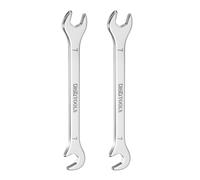 QUARKZMAN Clé Plate Lot de 2 Clés Plates Ultra-Fines de 7 mm, Doubles Clés Plates Métriques Acier Inoxydable 30Cr13, Avec Extrémités Ouvertes Coudées à 15° et 75° pour Réparation Automobile