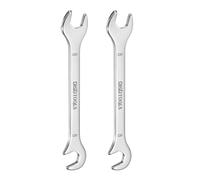 QUARKZMAN Clé Plate Lot de 2 Clés Plates Ultra-Fines de 8 mm, Doubles Clés Plates Métriques Acier Inoxydable 30Cr13, Avec Extrémités Ouvertes Coudées à 15° et 75° pour Réparation Automobile