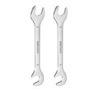 QUARKZMAN Clé Plate Lot de 2 Clés Plates Ultra-Fines de 9 mm, Doubles Clés Plates Métriques Acier Inoxydable 30Cr13, Avec Extrémités Ouvertes Coudées à 15° et 75° pour Réparation Automobile