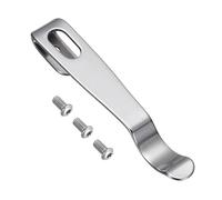 QUARKZMAN Clip de poche profond 2,24 pouces Acier inoxydable 420 | Universel, Noirci, pour couteau pliant avec vis, réparation de couteau amateur, pièces de rechange, Argenté, 57 mm