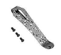 QUARKZMAN Clip De Poche Profonde 2.4"(61mm) Longueur Acier Inoxydable 420 Noirci Universel Couteau Pliant Clip Arrière Avec Vis Pour Man Knife Pièces De Rechange, Rayures Blanches Noires