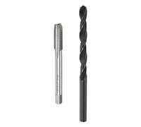 QUARKZMAN Coffret de Tarauds et Forets, Taraud Fileté 5/16-24 UNF et Foret Hélicoïdal en Oxyde Noir de 7/25", Jeu D'Outils de Réparation pour le Taraudage