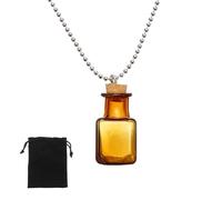 QUARKZMAN Collier À Fiole Petits Flacons En Verre De 24mm Noir jaune clair