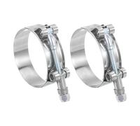 QUARKZMAN Collier de Serrage en T-Bolt, Argenté, 2 Pièces, Plage de Travail de 57-65mm, Boulon en Acier Inoxydable 201, Colliers de Serrage pour Tuyau d'Admission d'Intercooler
