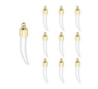 QUARKZMAN Collier Pendentif Fiole 10 Pièces 34mm Transparent/Or | Flacon de Parfum Piment Ouvrable, Urne pour Cendres, Acier Inoxydable et Verre, pour Femme, petit objet Souvenir Commémoratif