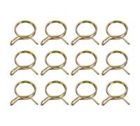 QUARKZMAN Colliers À Double Fil Pour Tuyau De Carburant 14mm ID, 12Pcs 65Mn Acier À Ressort Colliers De Ressort Assortiment Pour Tuyau D'Air Tube Conduite D'Eau Moto Scooter ATV, Laiton