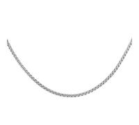 QUARKZMAN Colliers Chaine Carree 4mm de Large 21.7 Pouces de Long En Acier Inoxydable Collier Boite Ronde pour Hommes Femmes, Ton Argent