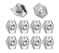 QUARKZMAN Colliers de Serrage pour Câble Simple M4 Serre Cable INOX à Fil Unique en Acier Inoxydable 304, Clips de Fixation pour 3mm vers 3.5mm Diamètre Attache de Câble Métallique, 10Pcs