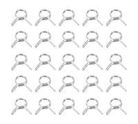 QUARKZMAN ColliersDoubleFilPour Tuyau De Carburant ID 7-8.5mm OD, 25Pcs Assortiment De Colliers À Ressort En Acier Inoxydable Pour Tuyau D'Air Tube Conduite D'Eau Moto Scooter ATV, Argent