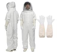 QUARKZMAN Combinaison D'Apiculture Pour Hommes Femmes XL Tenue D'Apiculture Avec Gants Et Voile (Veste, Pantalon, Gants) Combinaisons D'Apiculture Pour Adultes Débutants Et, Blanc