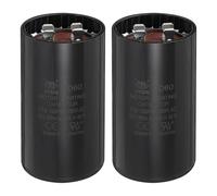 QUARKZMAN Condensateur CD60 216-259 uf/Mfd, 250 VAC Condensateur de Démarrage CD60 pour Moteur de Ventilateur Électrique et Pompe de Puits (Noir, Lot de 2)
